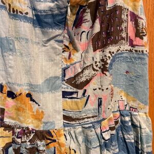 Boden Nancy Blue Dress Sleeveless Riveria Scenic Print Sundress Size US 14L